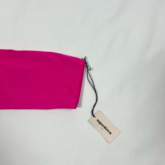 NWT Superdown Pink One Shoulder Bikini Top - Picture 3 of 5